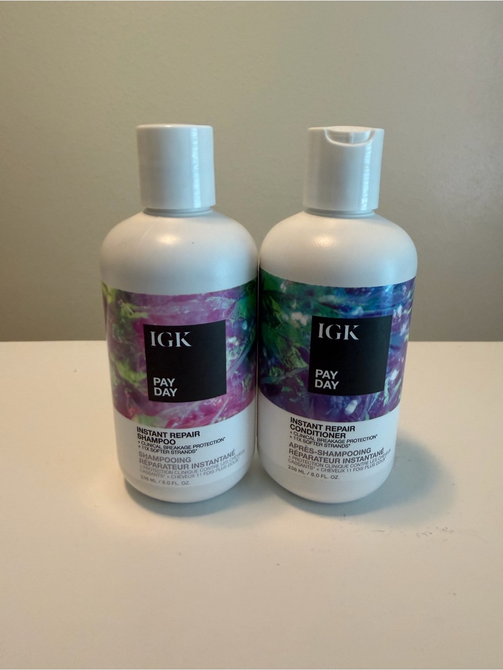 IGK Pay Day Instant Repair Shampoo & Conditioner - White (Set)
